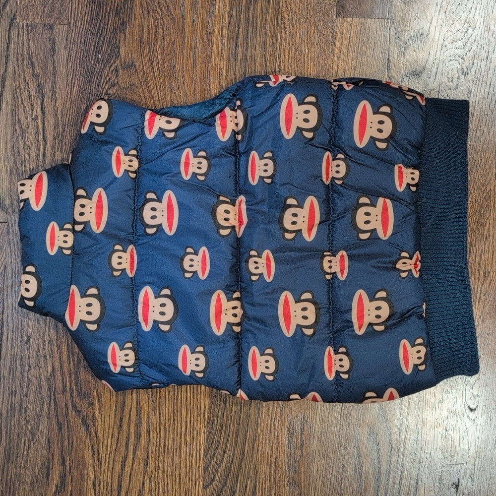 Paul Frank Kids 3T Navy Monkey Print Puffer Vest - Picture 2 of 5